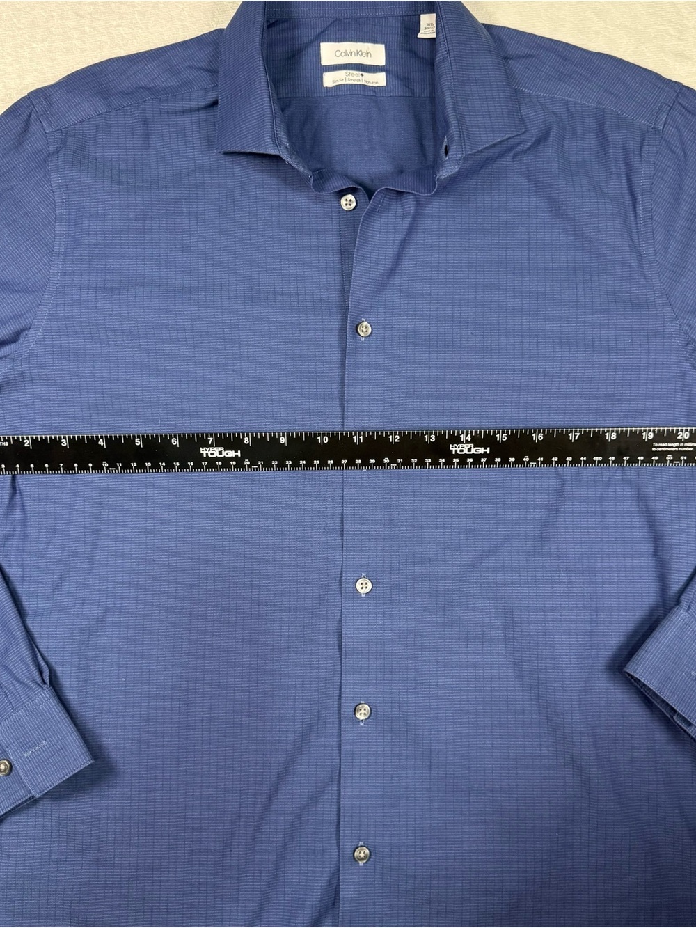 Calvin Klein Dark Navy Textured Dress Shirt - Picture 8 of 8